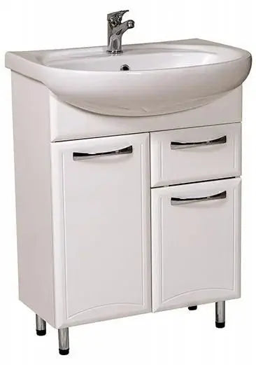 Mobilier de baie pe pardoseală cu sertar Decor, Alb Aqua Rodos