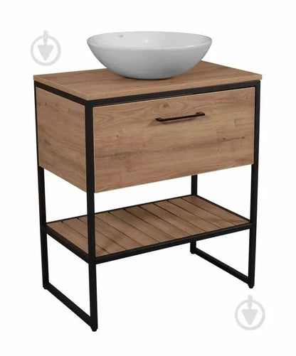 Mobilier de baie pe pardoseală Loft Scandi Seville, cu blat Aqua Rodos