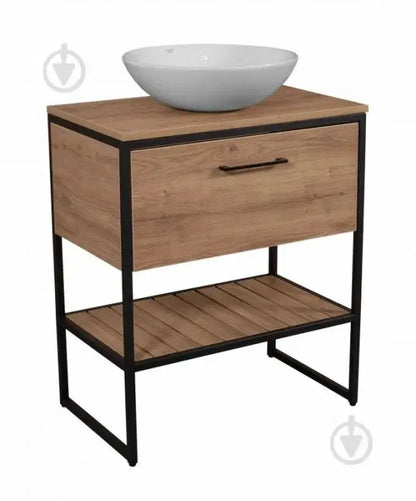 Mobilier de baie pe pardoseală Loft Scandi Seville, cu blat Aqua Rodos