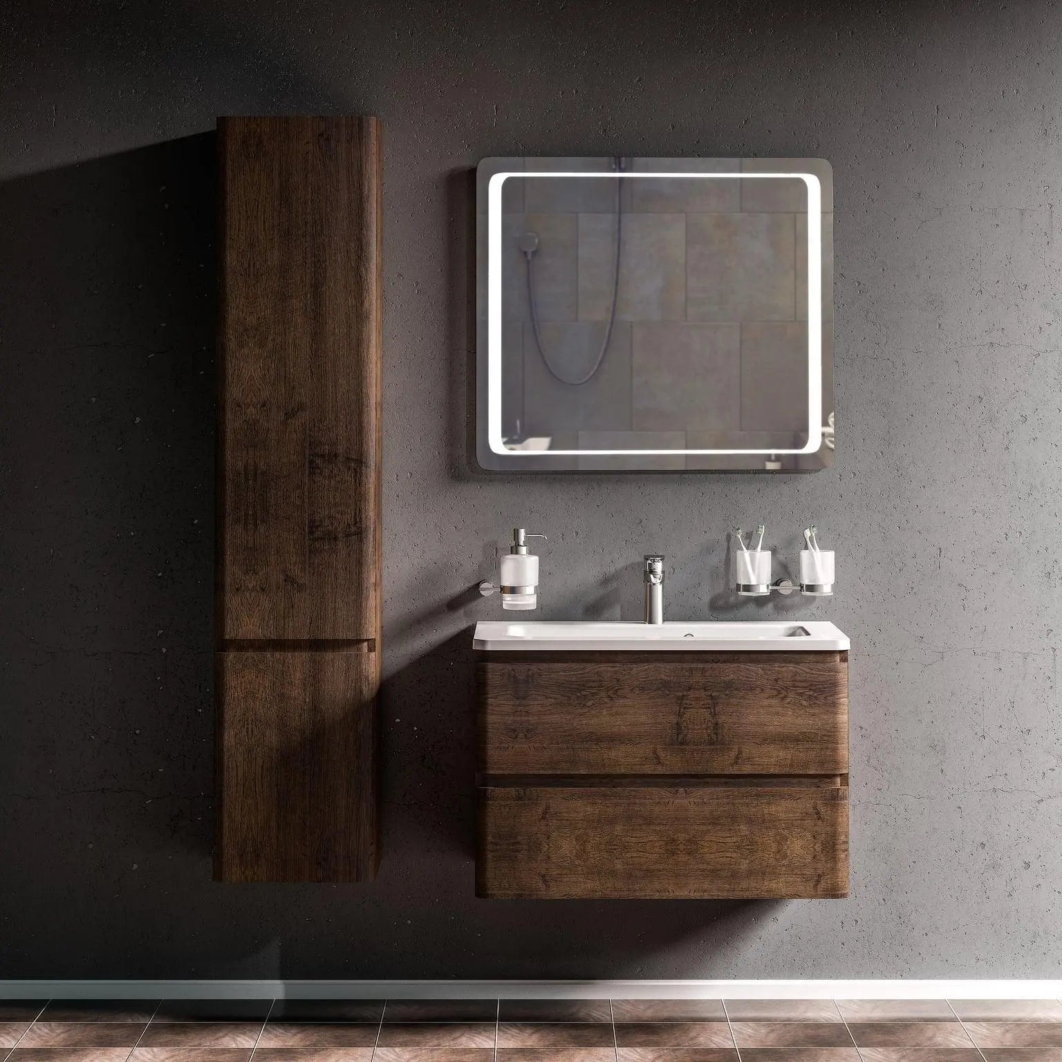 Mobilier de baie suspendat Accent castan Aqua Rodos