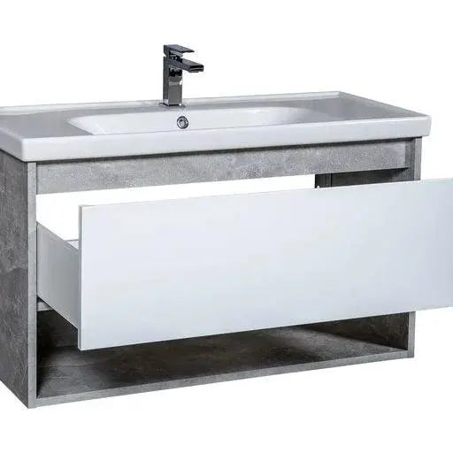 Mobilier de baie suspendat Edda, Beton Aqua Rodos