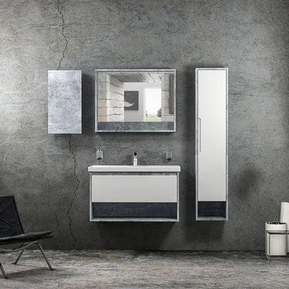 Mobilier de baie suspendat Edda, Beton Aqua Rodos