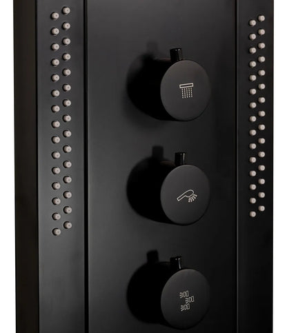 Duschpaneel Black Round – Modernes Design mit Wasserfall-Dusche und Multifunktionssystem