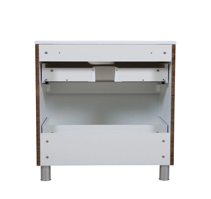 Mobilier de baie pe pardoseala Accent castan Aqua Rodos
