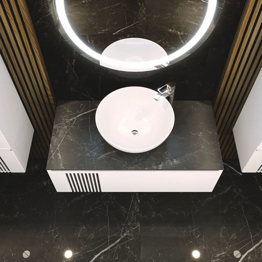 Mobilier de baie suspendat Manhattan (Zero), Alb Aqua Rodos