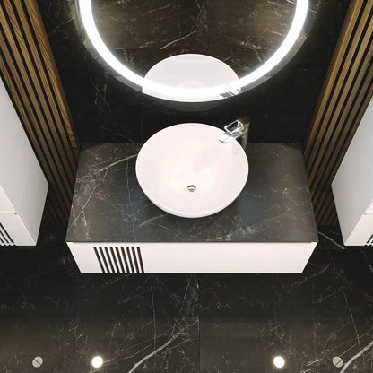 Mobilier de baie suspendat Manhattan (Zero), Alb Aqua Rodos