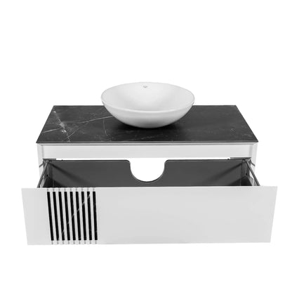 Mobilier de baie suspendat Manhattan (Zero), Alb Aqua Rodos