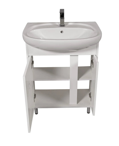 Mobilier de baie pe pardoseală Terra, Alb Aqua Rodos