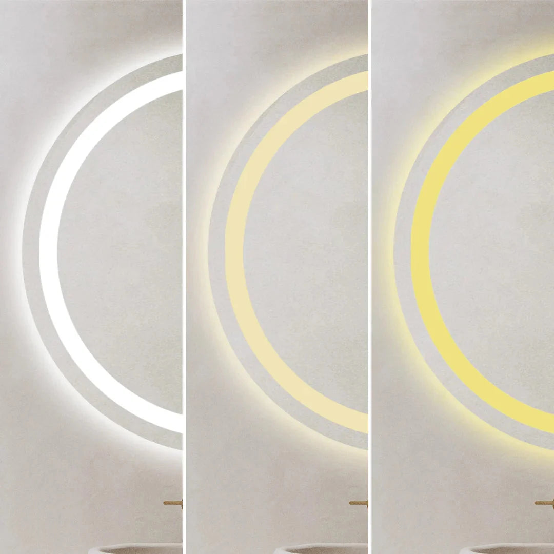 Oglindă Baie LED rotundă 70 cm cu funcție Dezaburire  ,J105 www.olivy.ro
