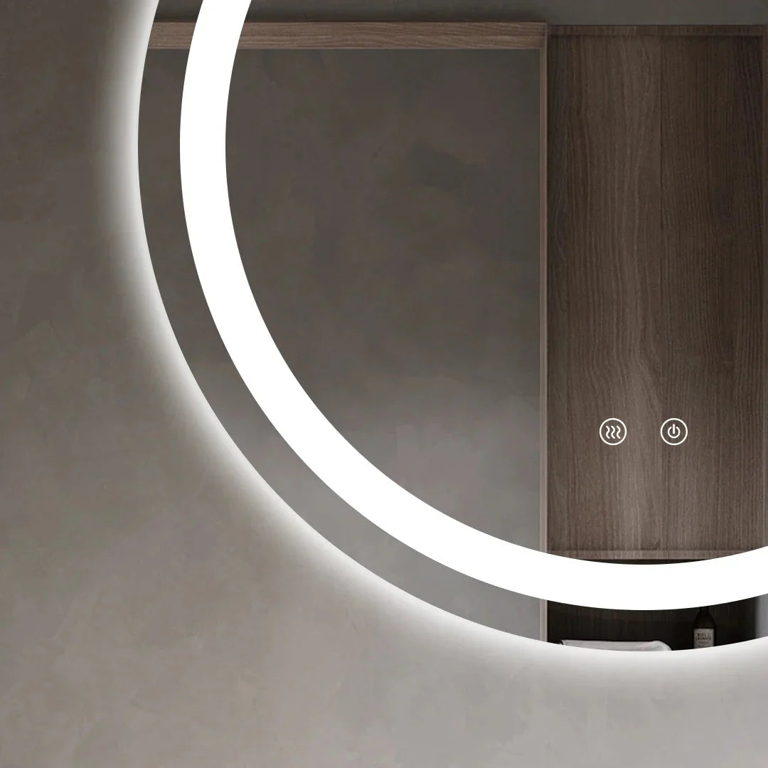 Oglindă Baie LED rotundă 70 cm cu funcție Dezaburire  ,J105 www.olivy.ro