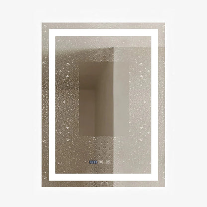 Oglinda LED Dreptunghiulara cu Ceas 90x60cm ,Trei Lumini J109 www.olivy.ro