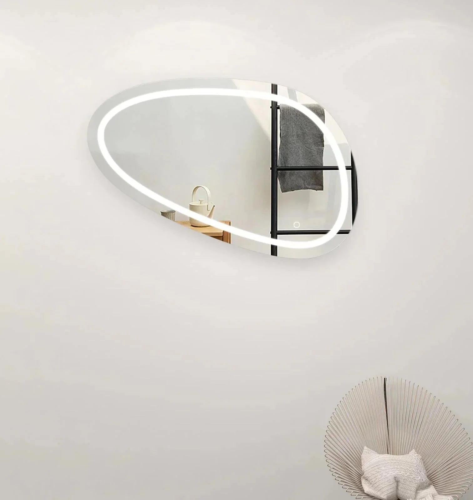 Oglinda Baie LED 80x45cm 3 Functii Touch Dezaburire J118 www.olivy.ro