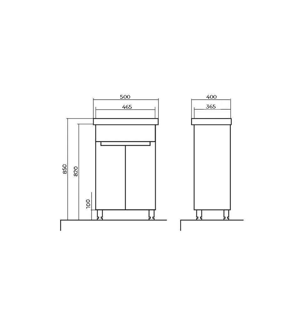 Badmöbel Set Omega – Stand-Unterschrank inkl. Keramikwaschbecken
