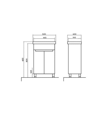 Badmöbel Set Omega – Stand-Unterschrank inkl. Keramikwaschbecken