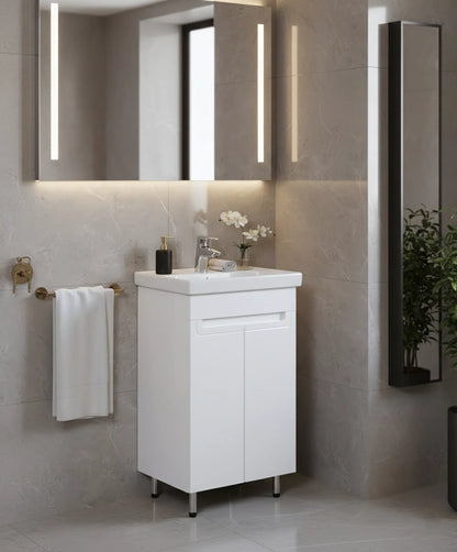 Badmöbel Set Omega – Stand-Unterschrank inkl. Keramikwaschbecken