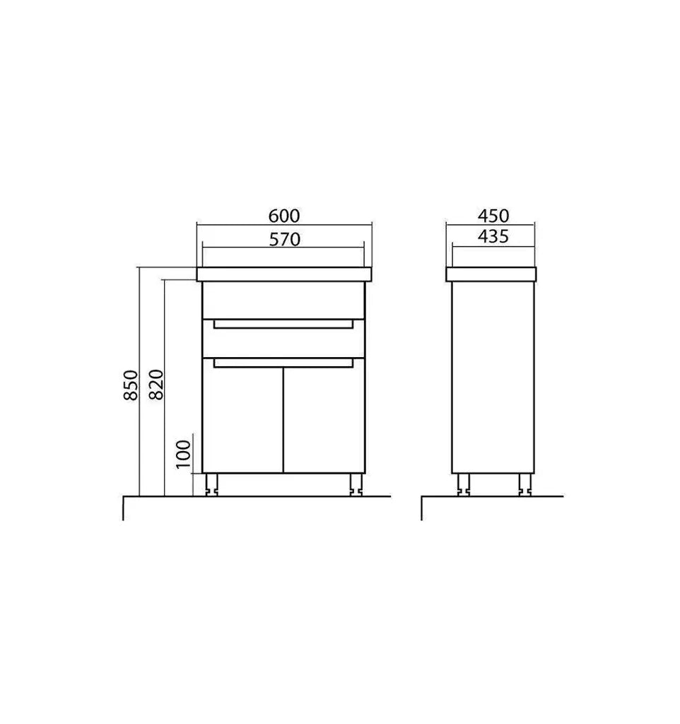 Badmöbel Set Omega – Stand-Unterschrank inkl. Keramikwaschbecken