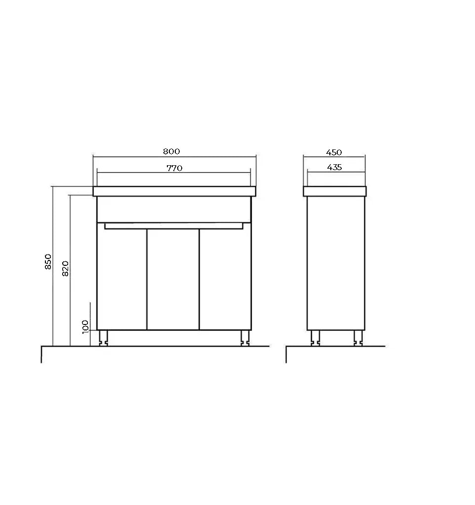 Badmöbel Set Omega – Stand-Unterschrank inkl. Keramikwaschbecken