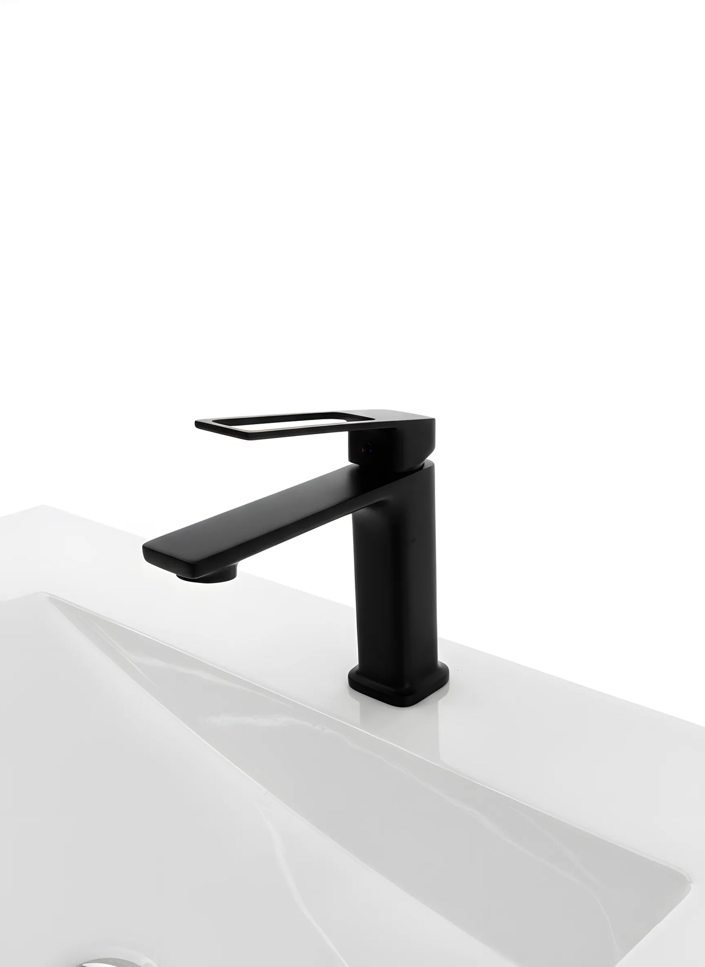 Baterie lavoar modernă – finisaj negru mat, design premium