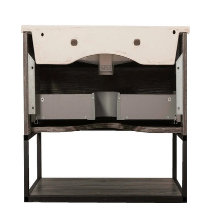 Mobilier de baie suspendat Loft Iron, Oak moras Aqua Rodos