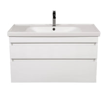 Mobilier de baie suspendat Vintage, Alb lucios Aqua Rodos
