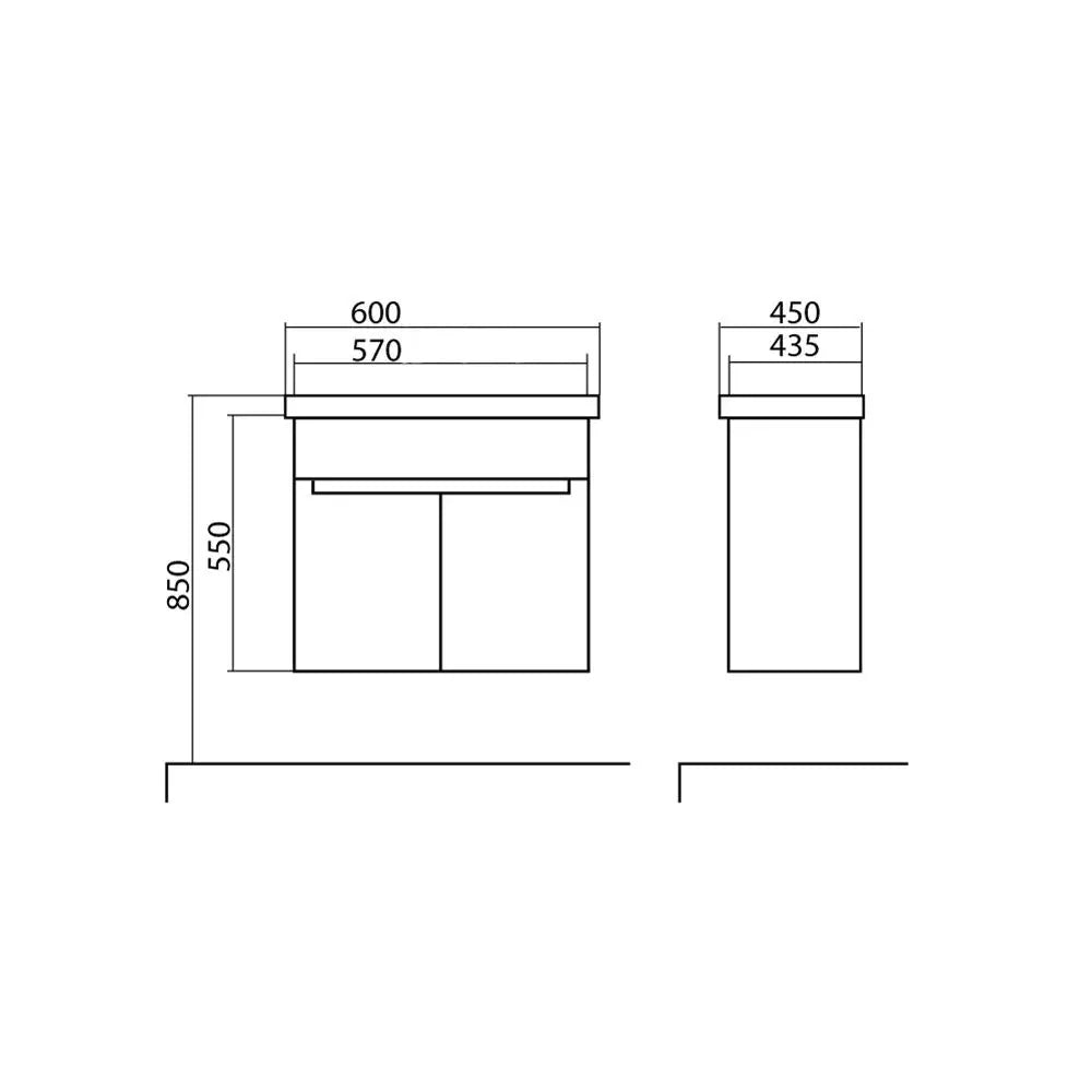 Mobilier de baie suspendat Omega, Alb Aqua Rodos