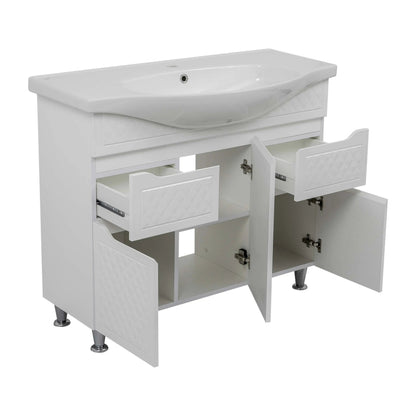Mobilier de baie pe pardoseală Rodors, Alb Aqua Rodos