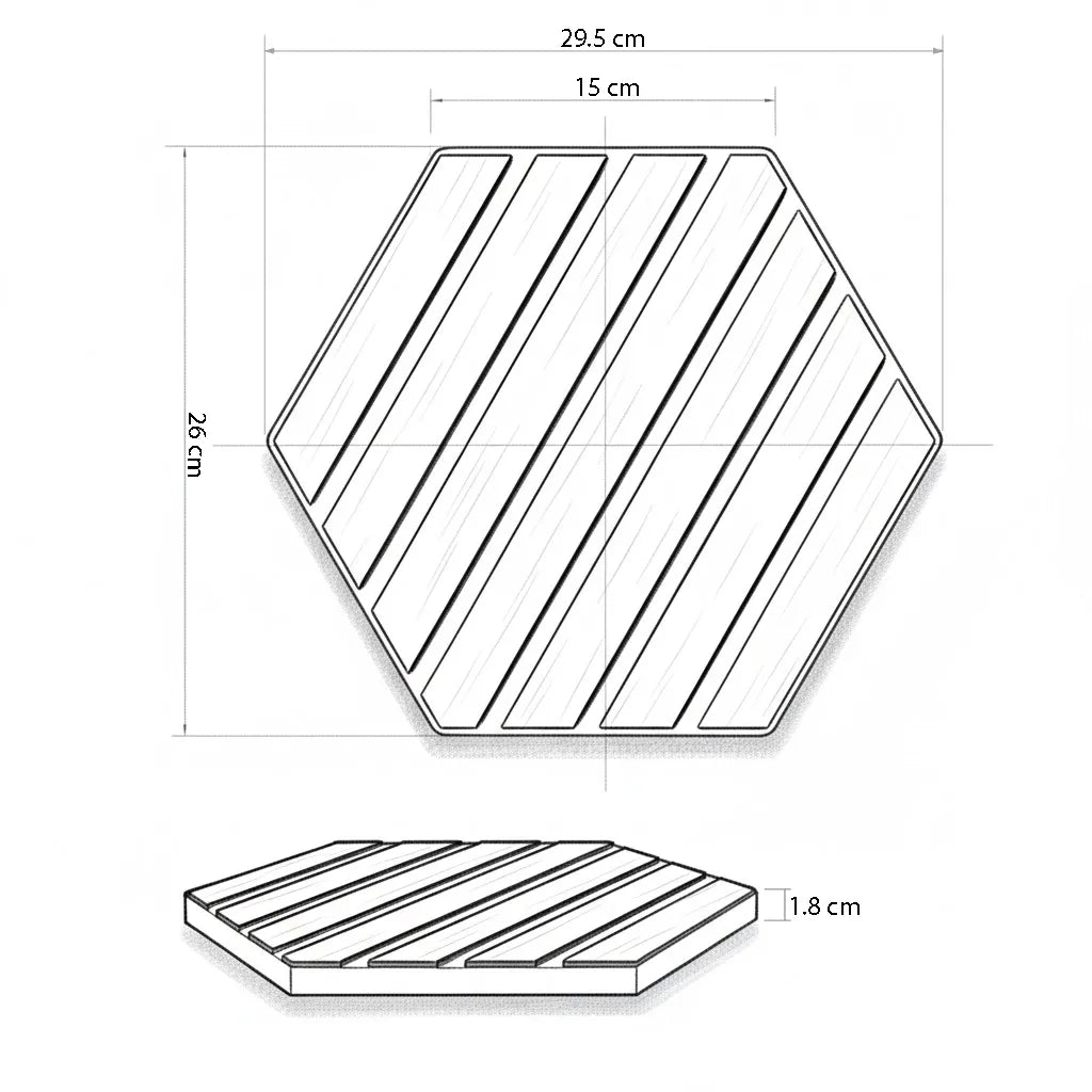Dekoratives Lamellen-Akustikpaneel, hexagonal – Anthrazit matt XYPT-05