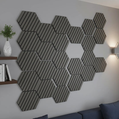 Dekoratives Lamellen-Akustikpaneel, hexagonal – Anthrazit matt XYPT-05