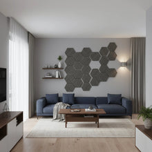 Dekoratives Lamellen-Akustikpaneel, hexagonal – Anthrazit matt XYPT-05