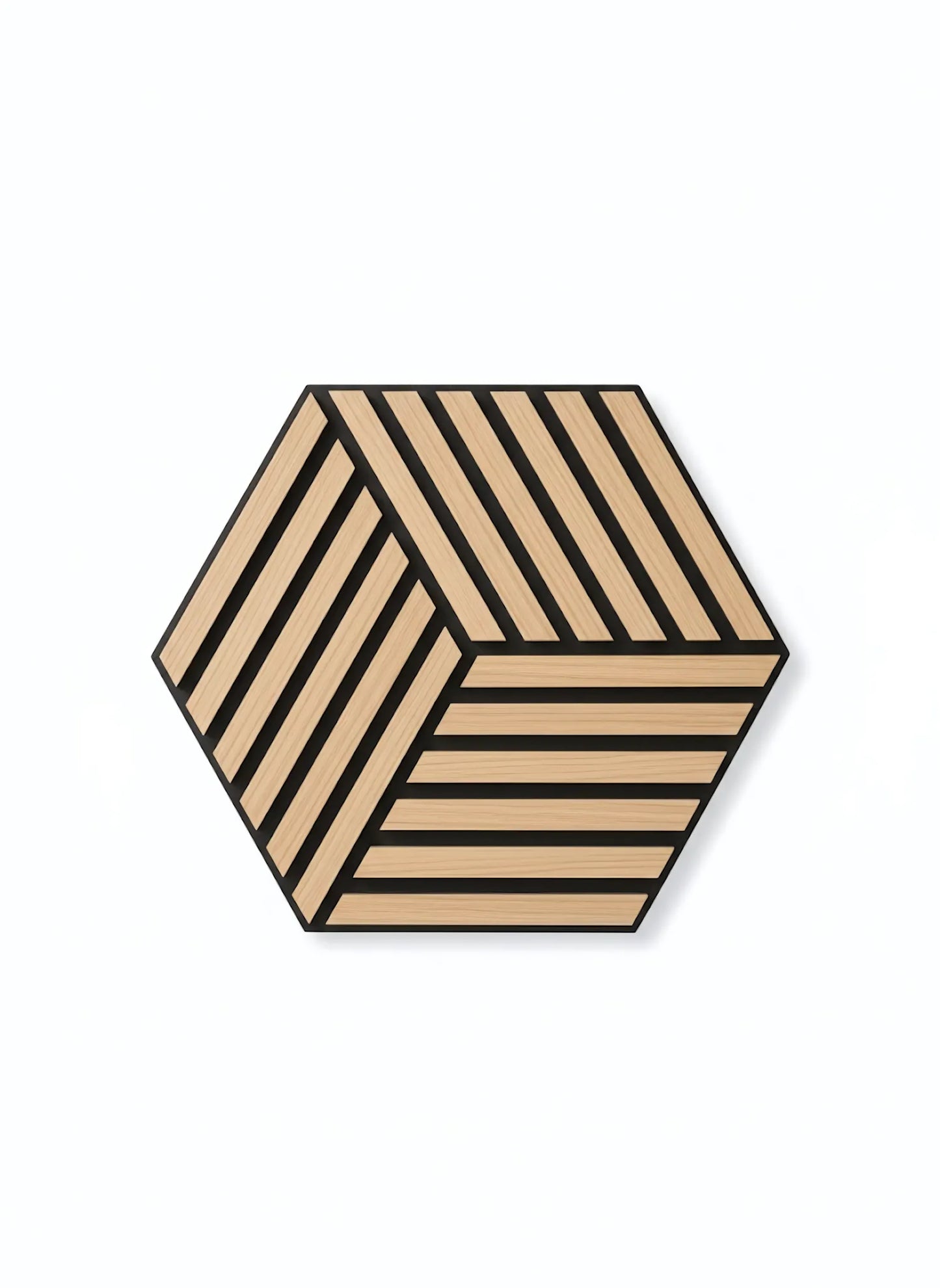 Dekoratives Lamellen-Akustikpaneel, hexagonal – Natur-Eiche XYPT-07