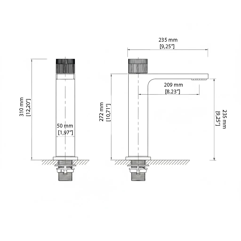 Baterie Lavoar Înaltă Slim Modern SMK5029-3 Auriu Smack