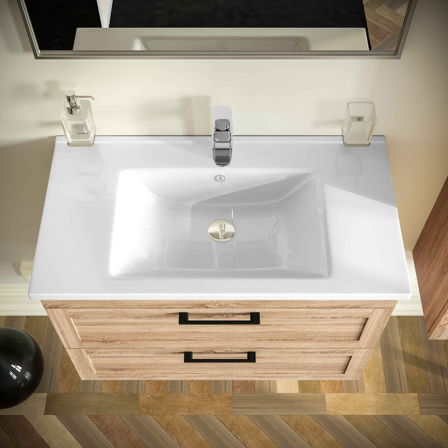 Mobilier de baie suspedat Inari, Oak Nebraska Aqua Rodos