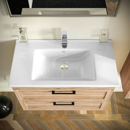 Mobilier de baie suspedat Inari, Oak Nebraska Aqua Rodos
