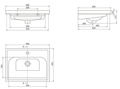 Mobilier de baie suspendat Infinity, Alb Aqua Rodos