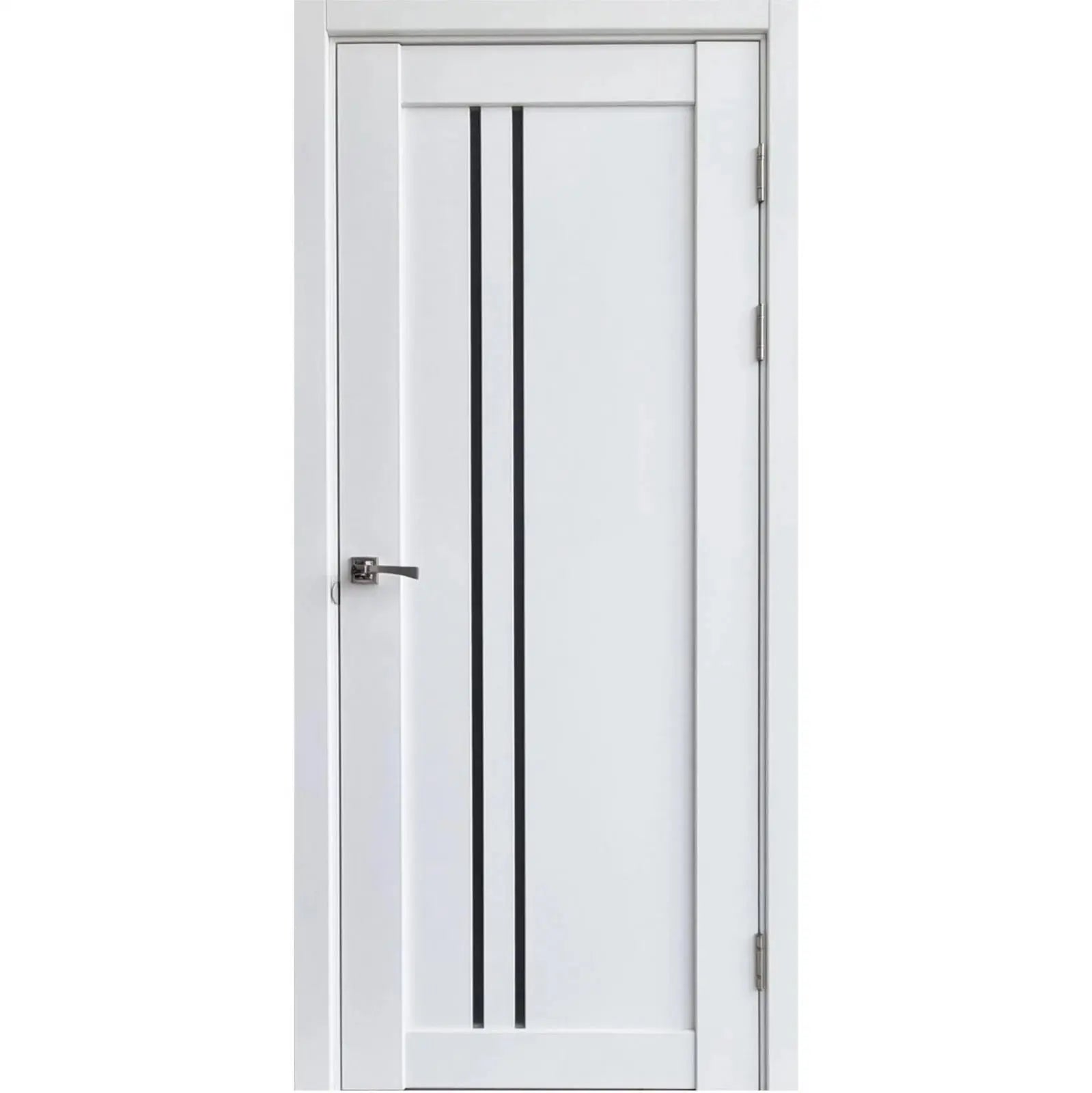 Ușă interior albă LEGO 05 cu sticlă neagră – design modern, complet echipată Omis