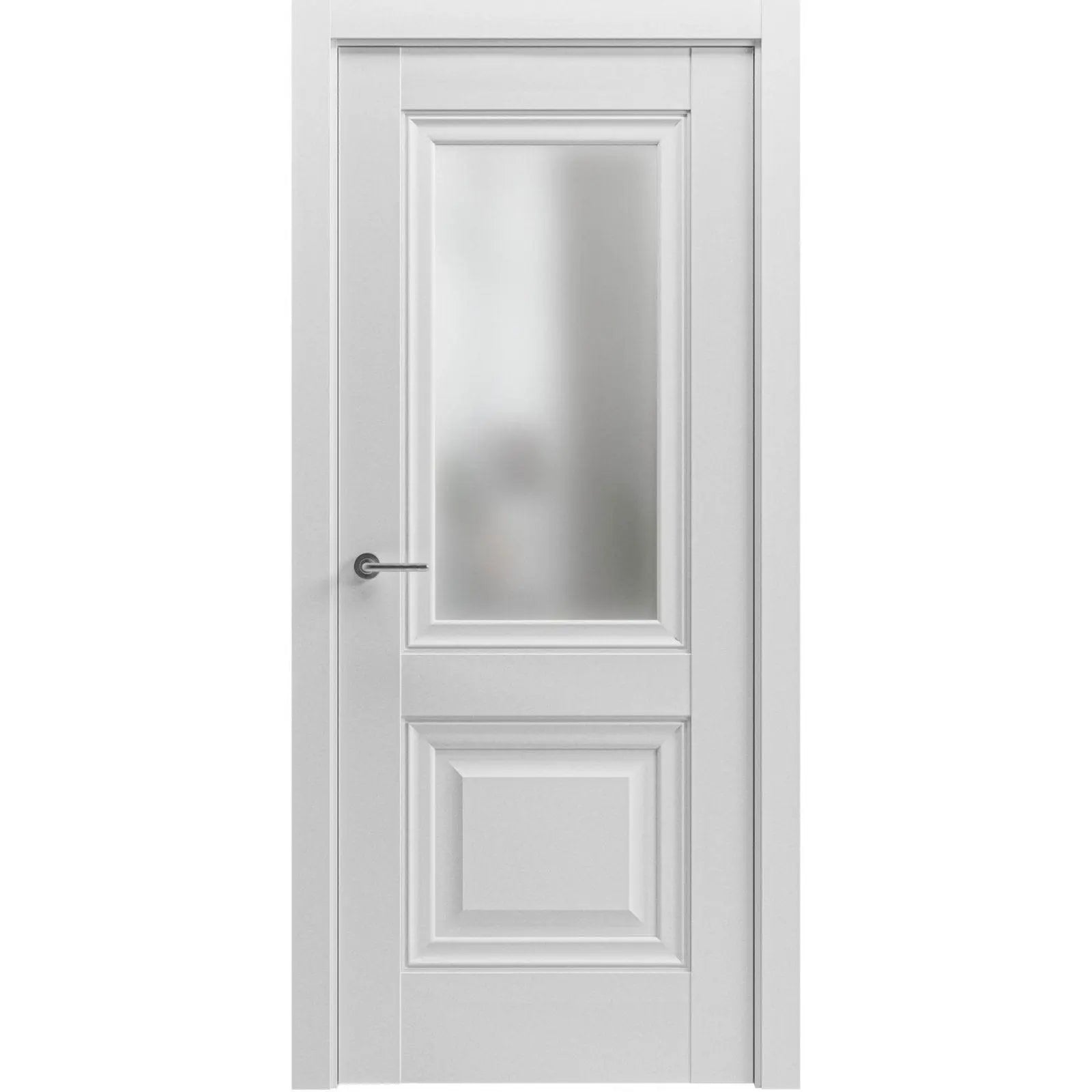Ușă interior Elegant Lux G albă – design clasic modern, cu toc reglabil, complet echipată Rodos