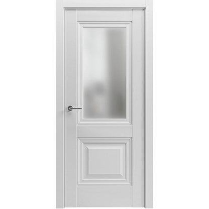 Ușă interior Elegant Lux G albă – design clasic modern, cu toc reglabil, complet echipată Rodos