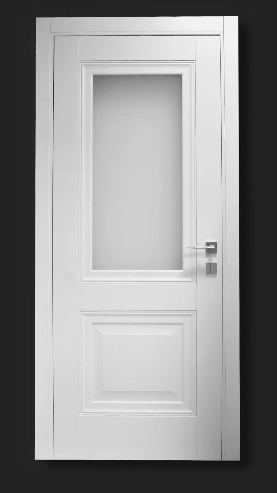 Ușă interior Elegant Lux G albă – design clasic modern, cu toc reglabil, complet echipată Rodos