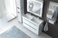 Mobilier de baie pe suspendat cu lavoar dublu Venice, Alb+Wenge Aqua Rodos