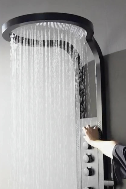 Duschpaneel Black Round – Modernes Design mit Wasserfall-Dusche und Multifunktionssystem