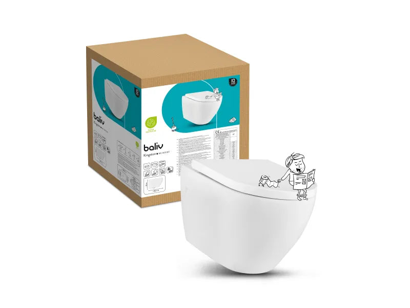 Wand WC-Set Wandtiefspül-WC Kingston Weiß Spülrandlos