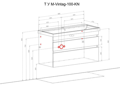 Mobilier de baie suspendat Vintage, Alb lucios Aqua Rodos