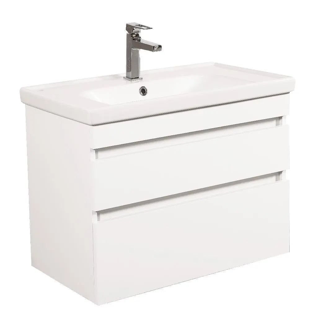 Mobilier de baie suspendat Vintage, Alb lucios Aqua Rodos