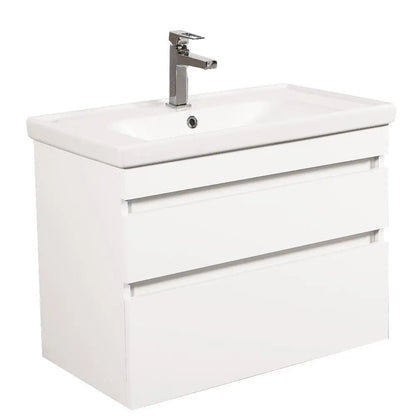 Mobilier de baie suspendat Vintage, Alb lucios Aqua Rodos