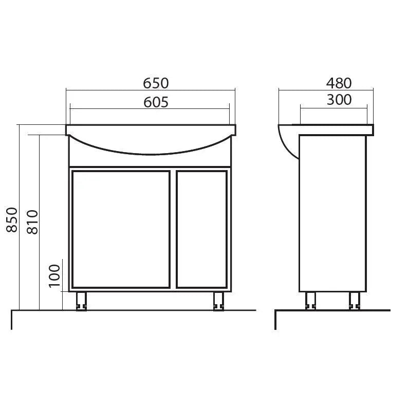 Mobilier de baie pe pardoseală Terra, Alb Aqua Rodos