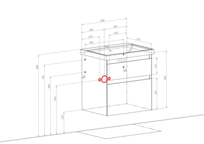 Mobilier de baie suspendat Elite, Mokko Aqua Rodos