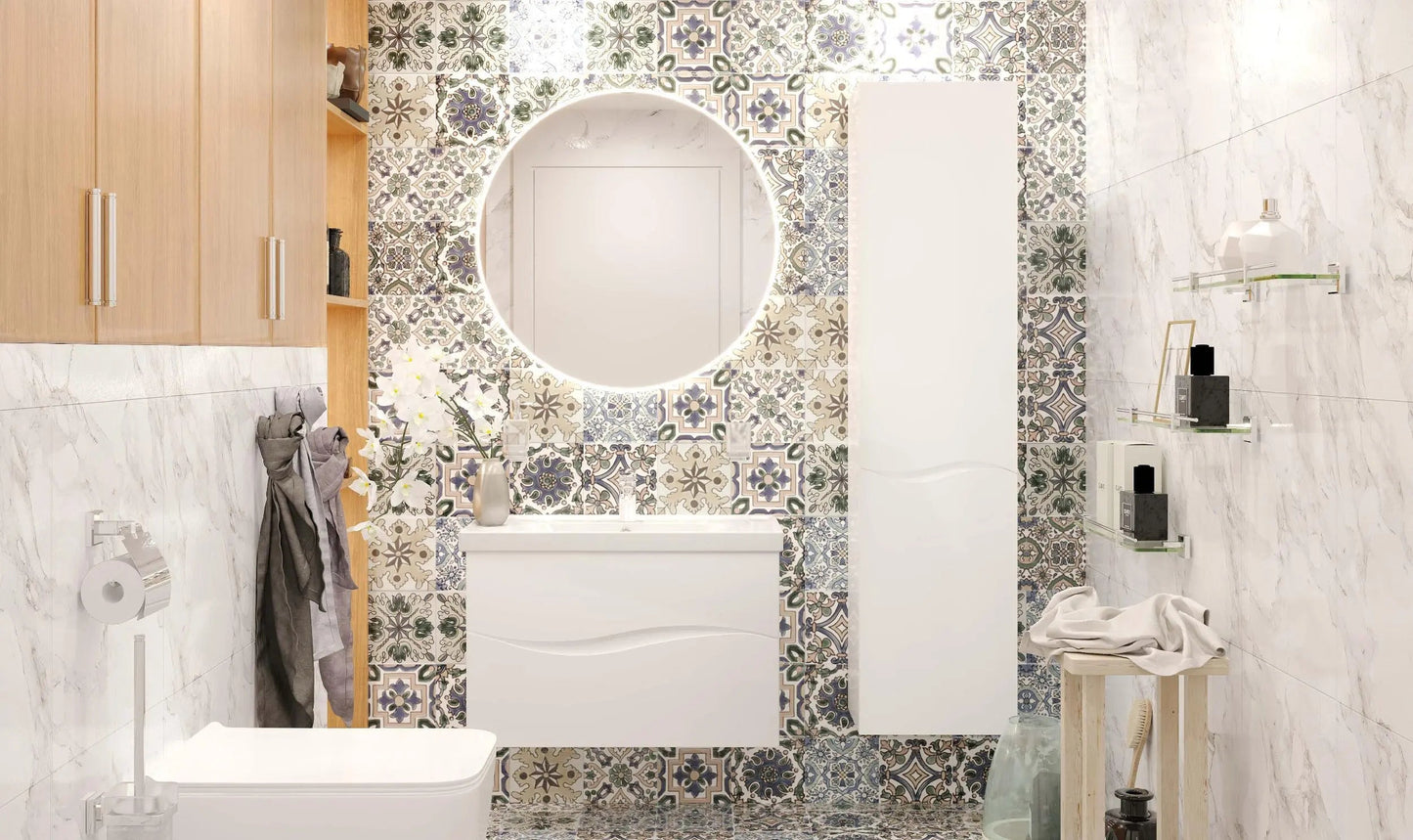 Mobilier de baie suspendat Alfa alb Aqua Rodos