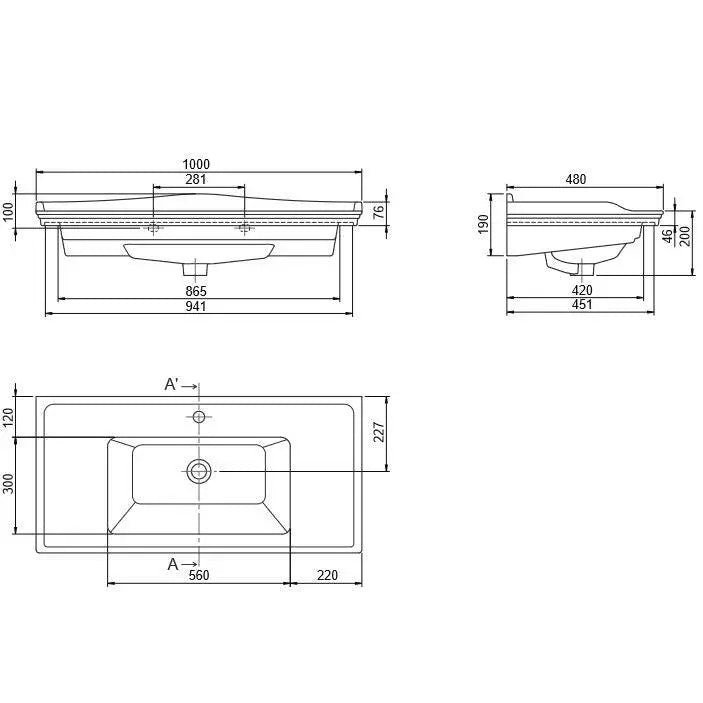 Mobilier de baie pe pardoseală Classic Alb Aqua Rodos